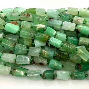 Natural Genuine green chrysoprase Nugget Form Loose Smooth Necklace Bracelet Jewelry Beads 06471