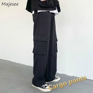 Damskie spodnie Cargo Moda 2021 Jesień Streetwear Wysokiej Talii Duże kieszenie Solidna BF Oversize Jogger Kobiet Luźne Spodnie Casual