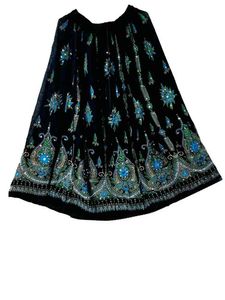 Indian Long Black Beaded Bollywood Belly Dance Hippie Maxi jurk