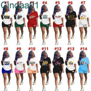 Girls Summer Tracksuits Two Pieces Shorts Set Designer Yoga Suits Sportswear Casual Letters Pattern Printed Clothes14 Colours