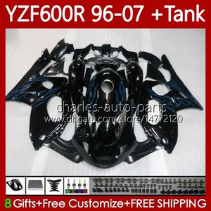 Кузов + Бак для Yamaha All Black ThunderCat YZF600R YZF 600R 600 R 1996 1997 1998 1999 2000 2001 Body 86NO.150 YZF-600R 96 02 03 04 05 06 07 YZF60000-R 96-2007