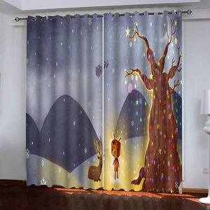 2021 Modern Fashion Blackout Curtain Photo 3D Curtains Living Room Silk For Kids Bedroom Home Decor