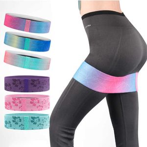 Yoga Resistance Bands Hip Booty Ben Övning Elastisk Rem Tryckt Stretch Squats Training Workout Fitness Kvinnor Tillbehör H1026