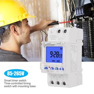 Timers eletrônicos semanalmente 7 dias Programável Timer digital interruptor LIGADA LCD RELA TEMPO LCD DIN RAIL MONTAGEM AC 85-265V