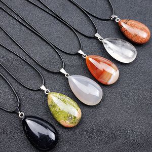 Natural Energy Crystal Stone Pendant Necklaces Handmade Jewelry For Women Men Party Club Decor With Chain