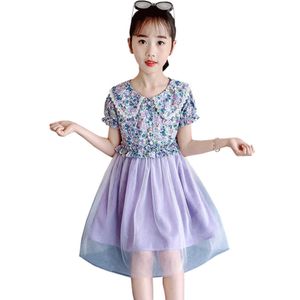 Dress For Girls est ' Dresses Floral Pattern Kids Patchwork Costume 6 8 10 12 14 210528