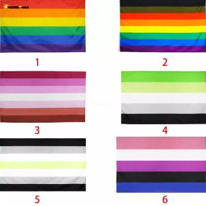 LGBT18 Стили Лесбийский гей Бисексуальный трансгендер Полу бесполующую Pansexual Gay Flag Flag Rainbow Flag Flag Pragstick Лесбийский флаг F0304