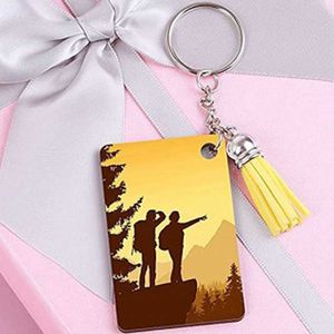 95AB 80 Pcs Sublimation Blank Products Keychain Blank Tassel Key Ring Suitable for Diy Office Label Art Craft Decoration G1019