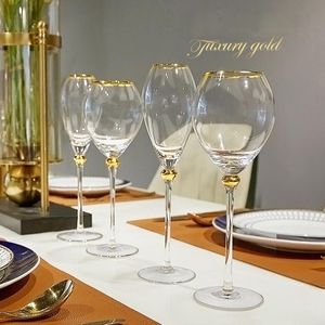 Pintar Copos De Vinho venda por atacado-Vidros de vinho ouro pintado vidro de champanhe Phnom Penh cálice casa de luxo festa de jantar copo copo cozinha utensílios