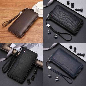 NXY Portfel Bison Denim Prawdziwej Skóry Mężczyźni S RFID Blokowanie Long Torebka Case Case Paszport Obudowa Dla Mężczyzna Uchwyt Karty Kredytowej W8226 0214