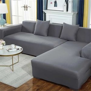 Elastic Corner Sofa Prążki Pokrowce na salon Salon 3-osobowy Zestawy Elastyczne Seat Couch Seed Silipcover Meble dla zwierząt domowych 211116