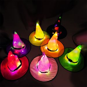 10 pcs halloween levou luz luminosa festa chapéus para máscaras vestido para cima chapéu de bruxa vários estilos c70816j