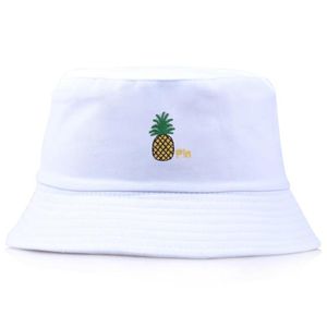 Men Women Pineapple Bucket Hat Hip Hop Fisherman Panama Hats Embroidery Cotton Outdoor Summer Casual Swag Bob Visor Cap Wide Brim