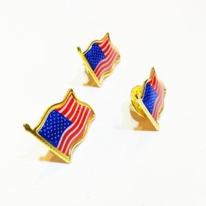 2022 Nowy 10 sztuk / partia Amerykański Flaga Lapel Pin Broszki Stany Zjednoczone USA Kapelusz Tie Tack Badge Pins Mini Broszki do torby na ubrania
