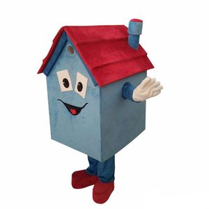 Costume della mascotte della casa blu di Halloween Personaggio dei cartoni animati di alta qualità Personaggio a tema per adulti Natale Carnevale Festa di compleanno Fancy Dres