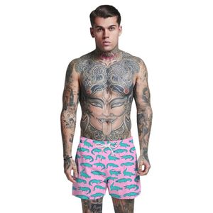 Summer Crocodile Print Fashion High Quality Men Hawaiian Swimming Board Shorts Swim Drawstring Trunks Swimwear Beach Men's