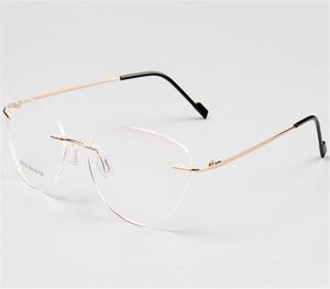 Mode solglasögon ramar Rimless Memory Alloy Gelgasser Retro Män Optiska glasögon Ultralätt klar linsdator Myopia receptbelagda glas