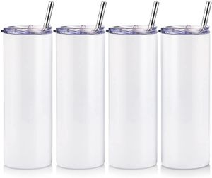 Тумблер из нержавеющей стали Skinny Tumbler Set Travel Double Cub Cups кружки с крышкой соломы, 20 унций, тонкий чашка для воды на пьют через UPS или FedEx