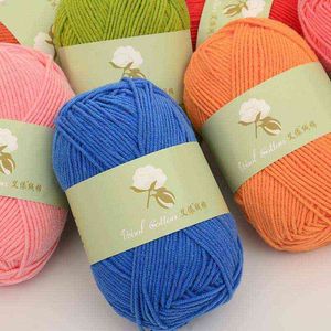 1PC 10 balls Thread Wholesale Supersoft Babycare Coloured 50g Baby Cotton Bamboo Milk Mixed Yarn Packs of Crochet Knitting Wool Lots Y211129