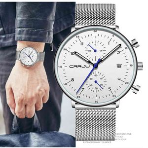 男性のための時計Crrju男性のファッション腕時計男性の軍用防水日クォーツ時計watches relogio masculino 210517