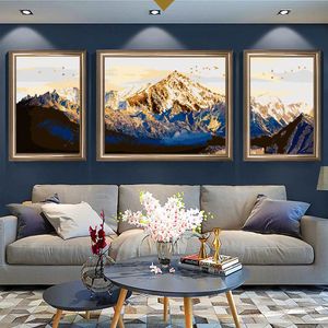 Wholesale art paintings resale online - Paintings DIY Painting By Numbers Kits Landscape Mount Fuji Acrylic Picture Hand Painted Oil On Canvas For Wall Art Home Decor