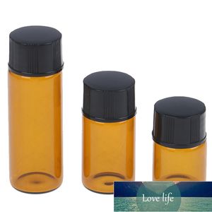 Hot 1ml Universal Mini Amber Empty Glass Essential Oil Bottle Perfume Sample Vial With Orifice Reducer Cap Container 10Pcs Factory price expert design Quality
