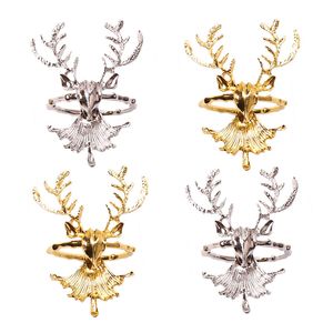 Christmas Napkin Rings Deer Silver Gold Napkin Holders