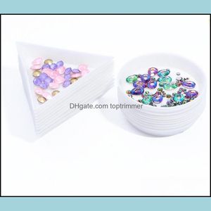 Andra föremål Salong Health Beautyplastic Triangle Round Bead Sortering Trays Nail Art Tray Picking Plates For Diamond Jewelry Drop Delivery 20