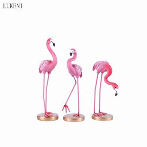 Nordic Flamingo Resin Fashion Crafts Home Creative el Living Room Soft Decorative Desktop Furnishings 210414