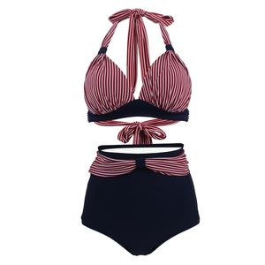 Seksowne Kobiety Bikini Set Swimsuits Dwa kawałki kostium kąpielowy wysoki talia Drukuj Push Up Swimwear Bandaż Beach Wear Style 523 x2