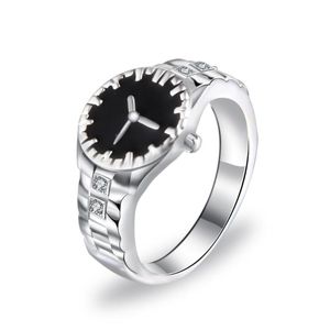 Design TrendyLovers Europe And America Creative Watch Ring Silver Plated Party Gift D014 Band Rings
