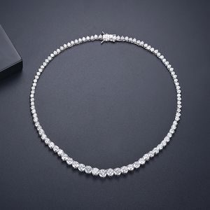 Trendy Lovers Necklace Lab Diamond Cz Stone White Gold Filled chorker Pendant Necklaces for Women Bridal Party Wedding jewelry