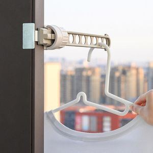 Wholesale rod dryer for sale - Group buy Hangers Racks Hole Clothes Hanger Window Frame Clip Drying Rack Balcony Hanging Rod No Drilling Laundry Dryer Bathroom Outdoor