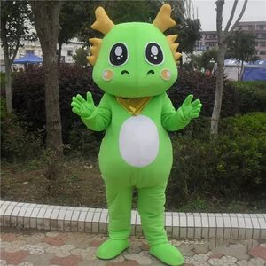 Halloween Green Dragon Mascot Traje Dos Desenhos Animados Anime Anime Tema Caráter Christmas Carnaval Festa Fantasia Trajes Adultos Tamanho Outdoor Outfit