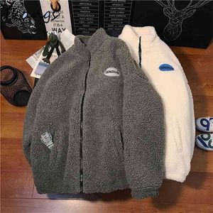 Winter Warm Teddy Faux Fur Lamb Plush Thick Coat Women Fluffy Fleece Jacket Korean Harajuku Girls Student Zip Outwear Streetwear 210421