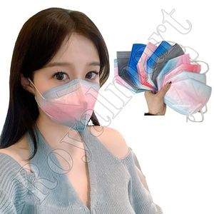 Adulto crianças gradient cor kn95 face máscaras 5 camadas 10 pçs / saco descartável máscara facial entrega