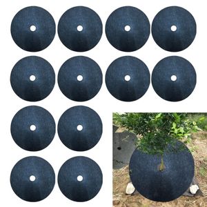 Outros suprimentos de jardim Mulch Ring Tree Protector Esteira Não tecido Proteção Tapetes 12pcs feitos de controle de material anti-grama