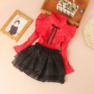 New Spring Fall Cotton Blouse for Big Girls Solid Color Clothes Children Long Sleeve School Girl Shirt Kids Tops 2-16 Y LJ200819 340 Z2
