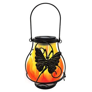 Zonne lampen tuin opknoping lichten buttterfly led lantaarn metalen lamp waterdichte verlichting voor outdoor boom hek patio decoratie