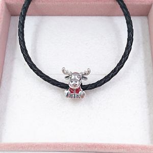 925 Серебряные украшения для ювелирных изделий Комплект Pandora Canada Moose Maple Chare Clarms DIY Graved Bracte для женщин Персонализированные ожерелье День матери от сестры 798931C01