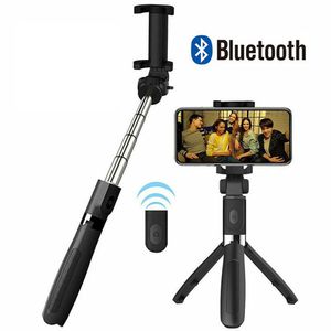 Sem fio Bluetooth-compatível selfie vara dobrável handheld monopé obturador remoto extensível mini tripé phone stand