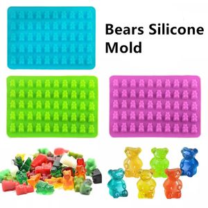 50 cavidade Bonito Bear Silicone Bolo Moldes de Chocolate Candy Maker Gelo Cubo Bandeja Foudant Mold Ferramentas