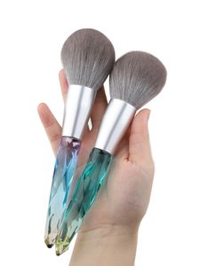 Duży rozmiar Luźny Proszek Makijaż Szczotka Kryształ Miękkie Syntetyczne Włosy Pro Fluffy Vegan Make Up Tool Bea015