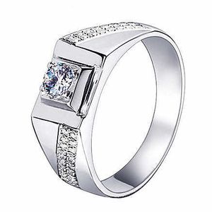 Mens Rings Crystal Jewelry elegant double row Diamond Men's ring fashion inlaid Cluster For Female Band styles