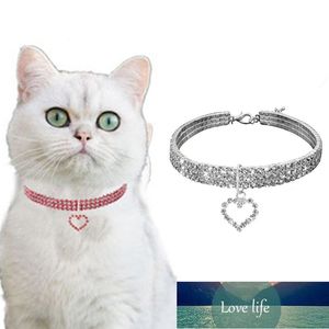 Crystal Pet Necklace Heart Cats Dogs Collars Shiny Pet Accessories Adjustable Bling Collar for Cats puppy Factory price expert design Quality Latest Style Original