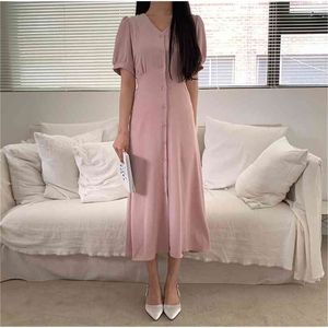 Scollo a V Taglie forti Abito estivo Ragazze Boho Party Donna Vintage rosa oversize Manica corta Donna es Abito lungo Vestido 210423