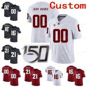 NCAA College Jerseys Washington State Cougars 11 Drew Bledsoe 12 Dezmon Patmon 15 Gunner Cruz 16 Deon McIntosh Football personalizado costurado