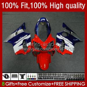 Injektionsformkroppen för Honda CBR 600 F4I FS CC F4 I 600F4I 600CC 04-07 55NO.27 CBR600F4I CBR600 F4I 04 05 06 07 CBR600FS 2004 2005 2006 2007 OEM Fairing White Red Blue Kit