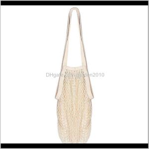Storage Bags Long Handle Portable Reusable Net Tote String Bag Organizer For Grocery Shopping Zwjh4 Eyhxc