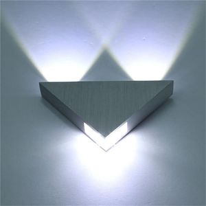 Indoor LED Lighting Aluminium 3W Wall Lamp Triangle Shape Modern Bedroom Beside Light For Home Decor AC110V 220V